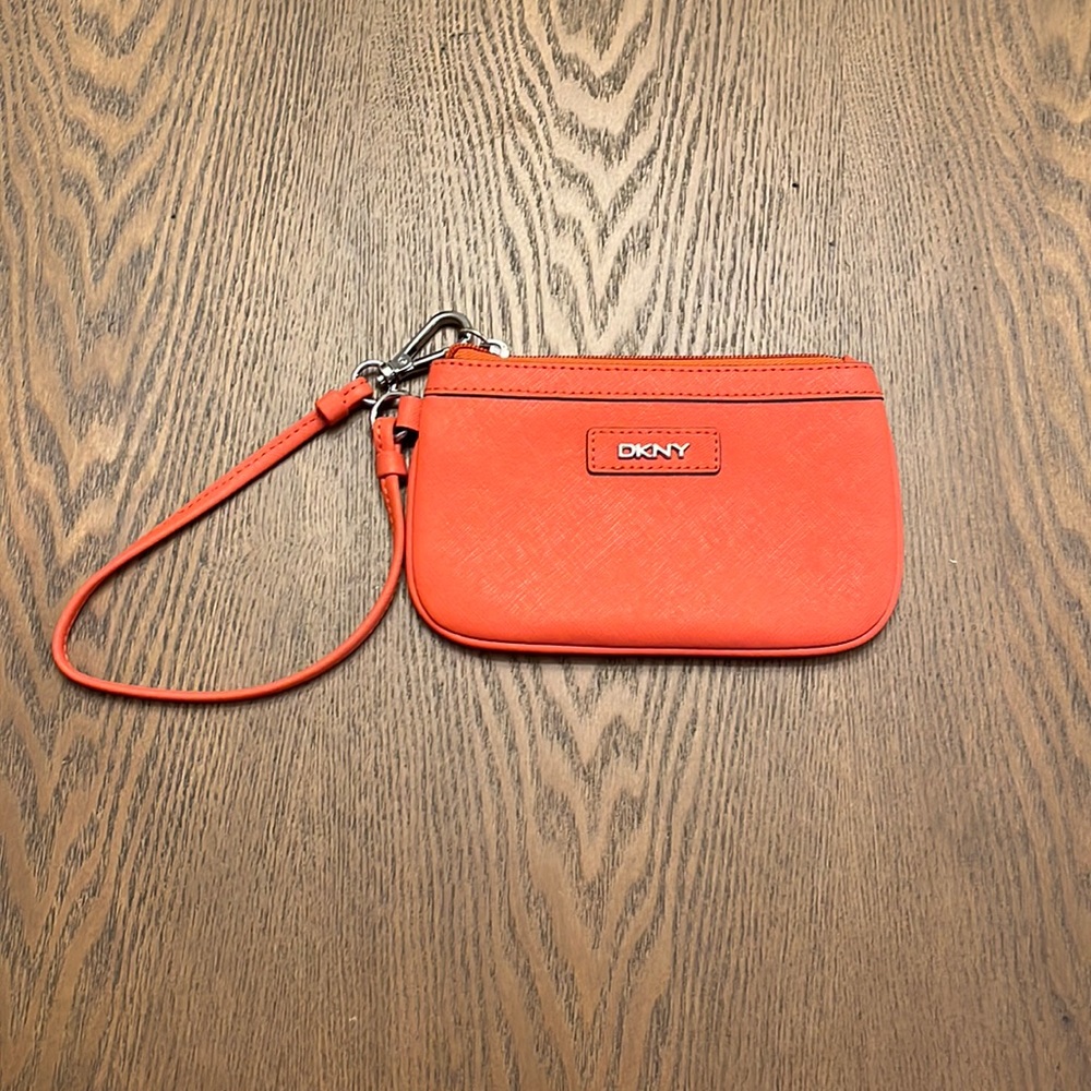 DKNY Orange Wristlet